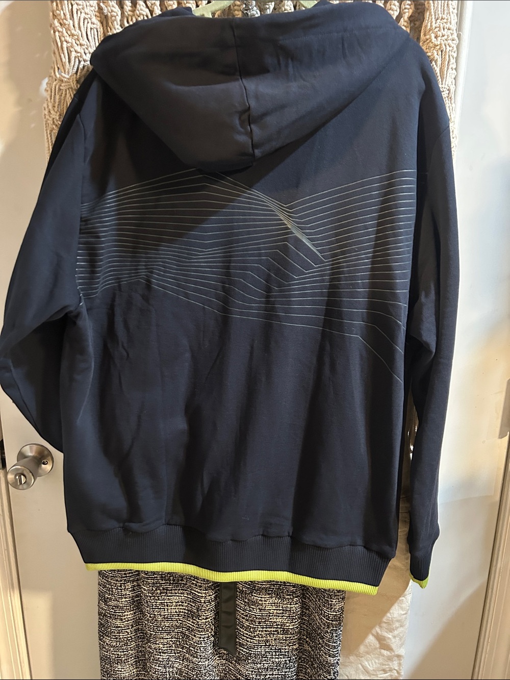 Volvo VNL Men's Navy Zip-Up Windbreaker Hoodie with Neon Yellow Accents - Picture 11 of 11